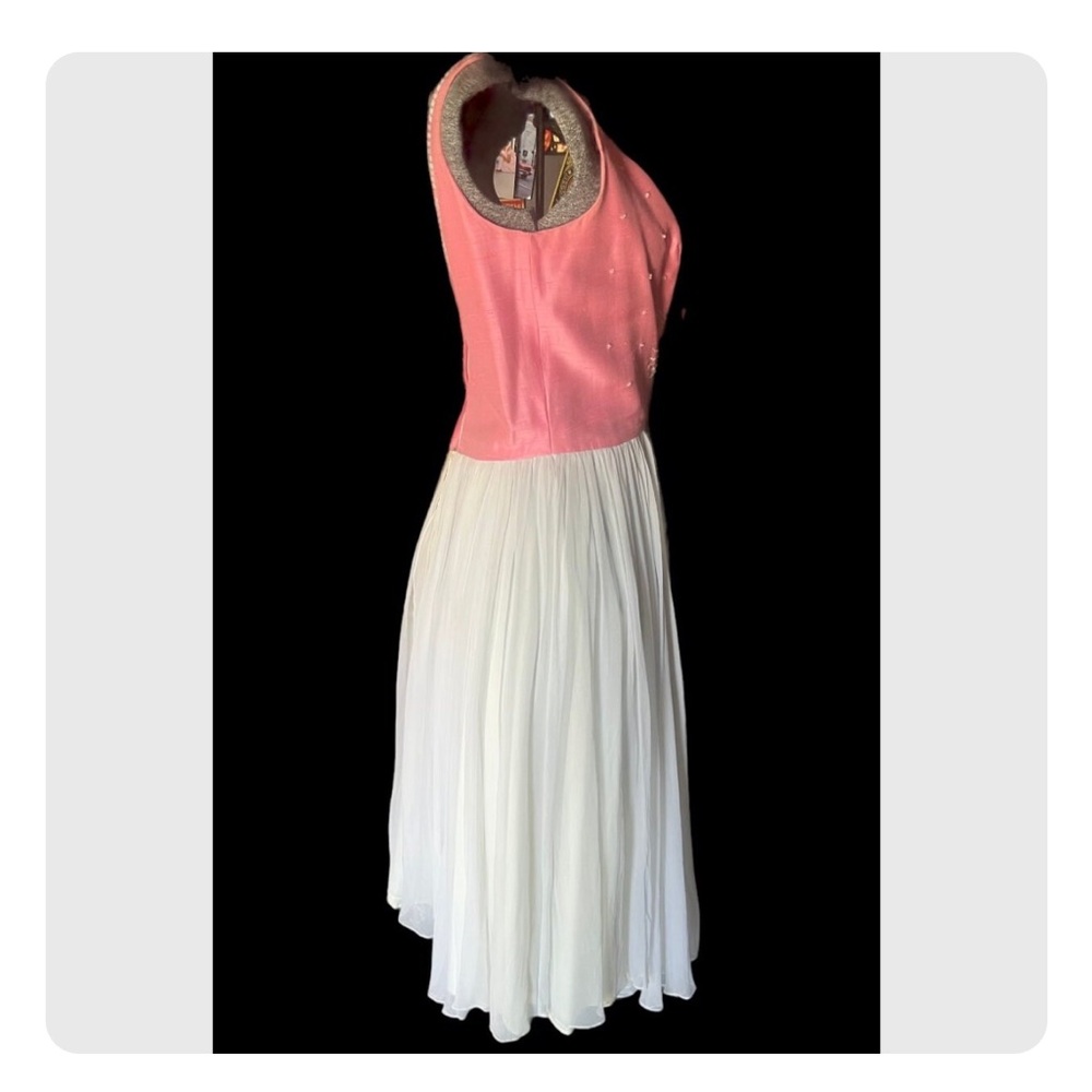 Beautiful vintage 50s pink and white dress As is - Picture 6 of 10
